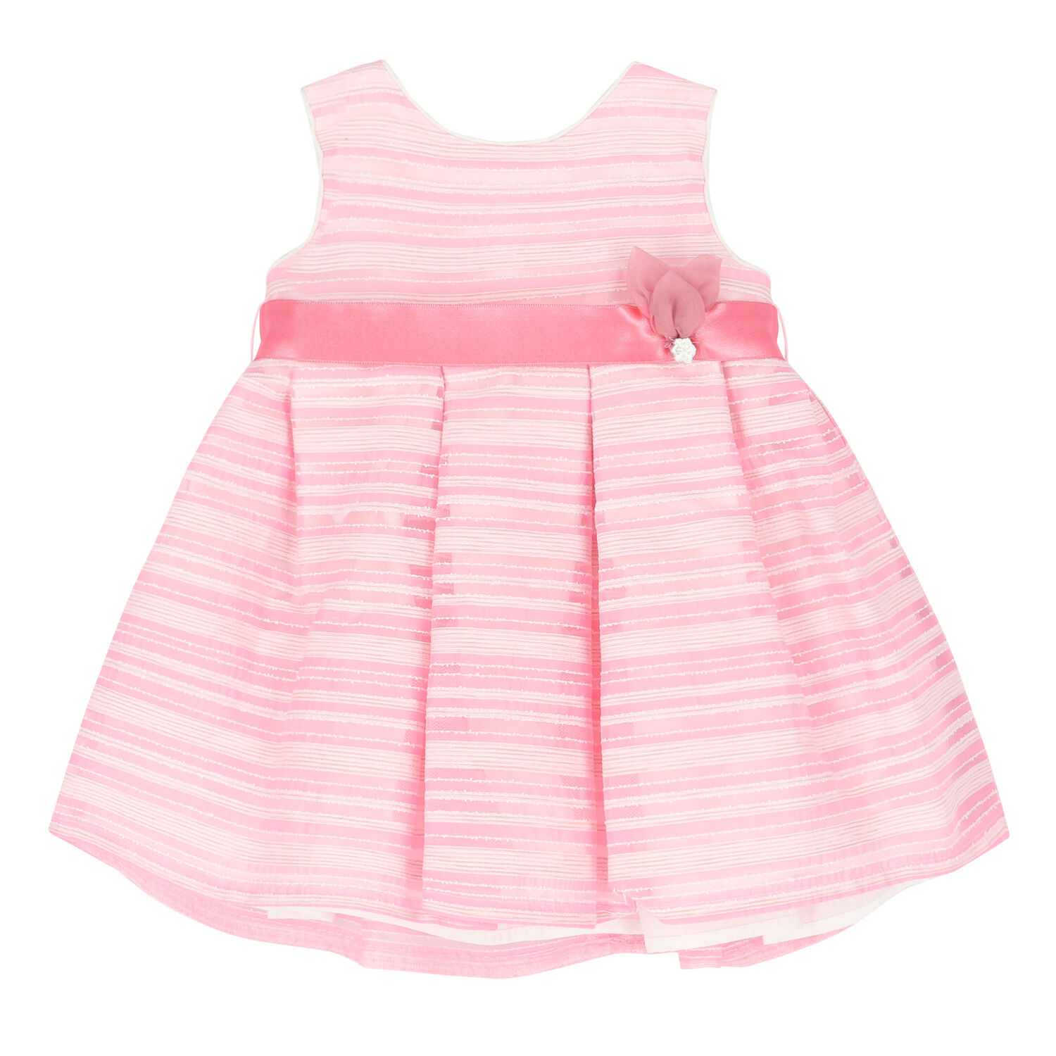 Younger Girls Pink & White Striped Dress, 1, hi-res image number null