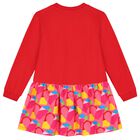 Girls Red Hearts Sweatshirt Dress, 1, hi-res