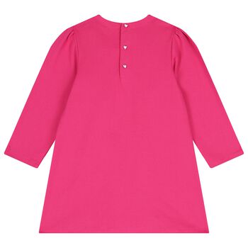 فستان بنات بفيونكه باللون الوردى 