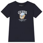 Boys Navy Blue Teddy Bear T-Shirt, 1, hi-res