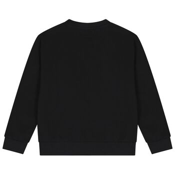 Boys Black Logo Teddy Bear Sweatshirt