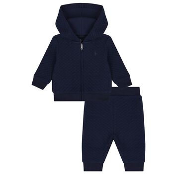 Baby Boys Navy Blue Logo Tracksuit