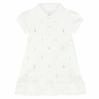 Baby Girls White Polo Dress Set, 2, hi-res