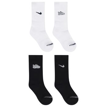 Boys Black & White Logo Socks