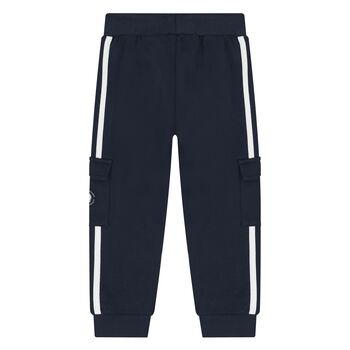 Younger Boys Navy Blue Logo Joggers