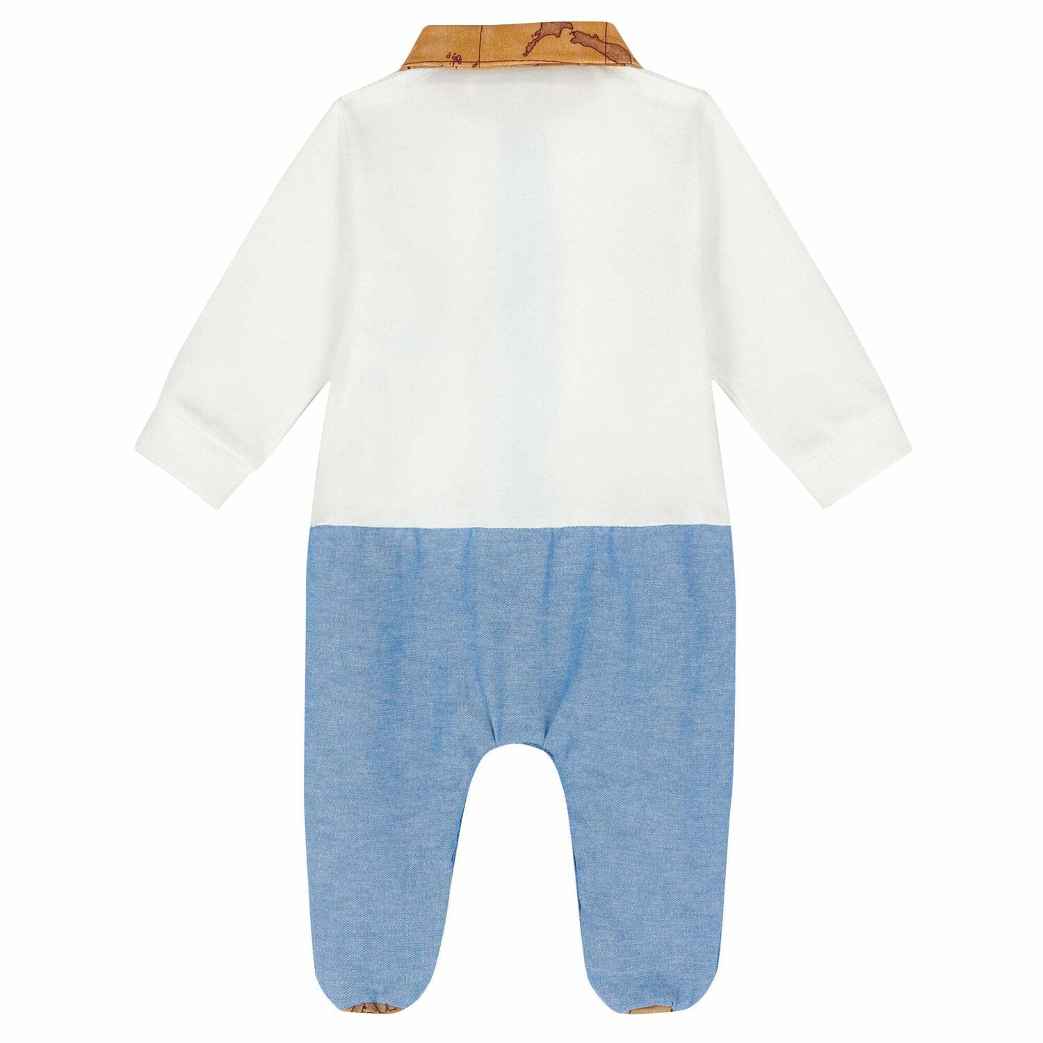 Baby Boys White & Blue Geo Map Babygrow, 1, hi-res image number null