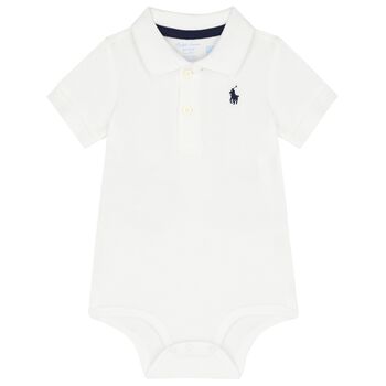 Baby Boys White Logo Bodysuit