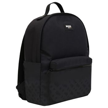Boys Black Logo Backpack