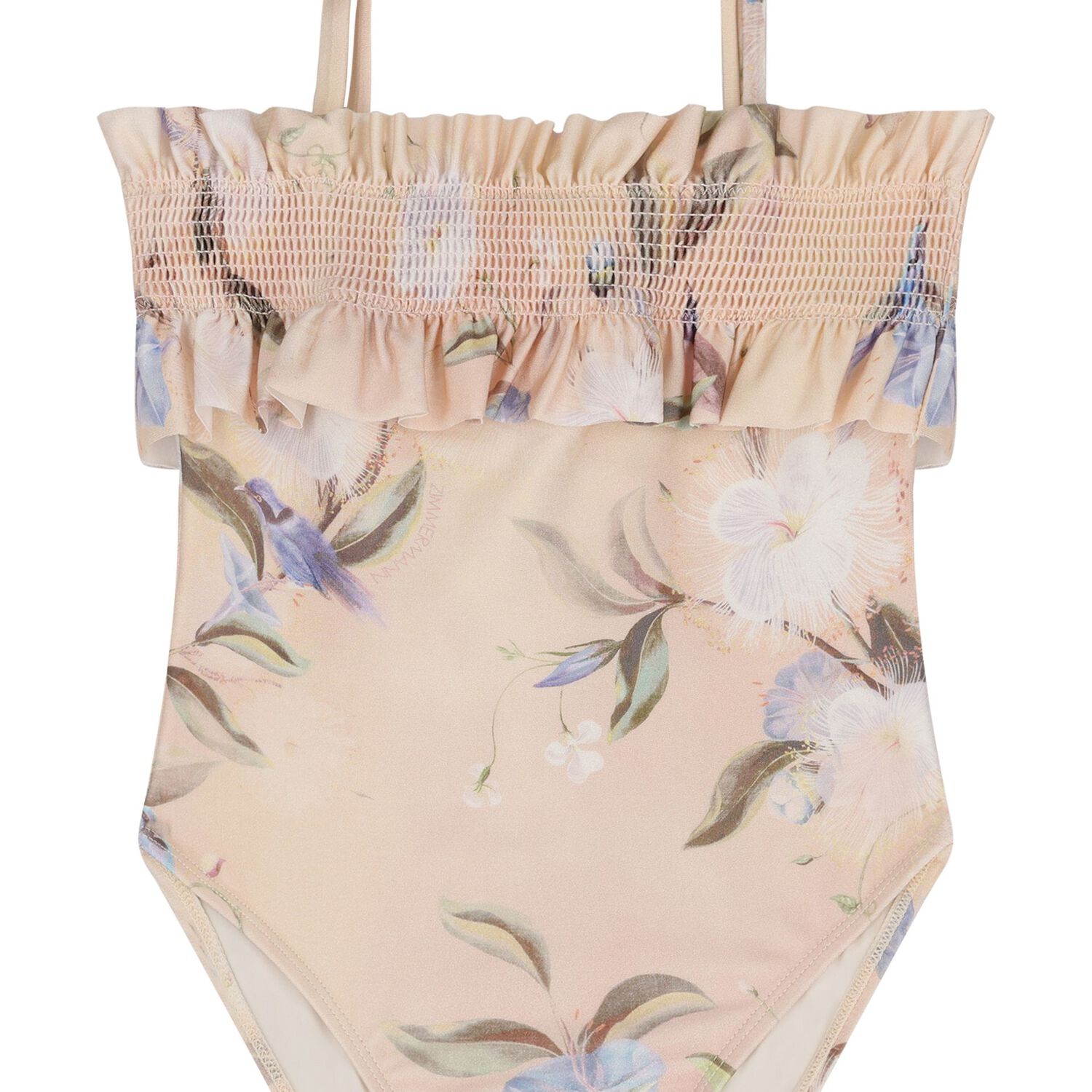 Girls Pink Floral Swimsuit, 1, hi-res