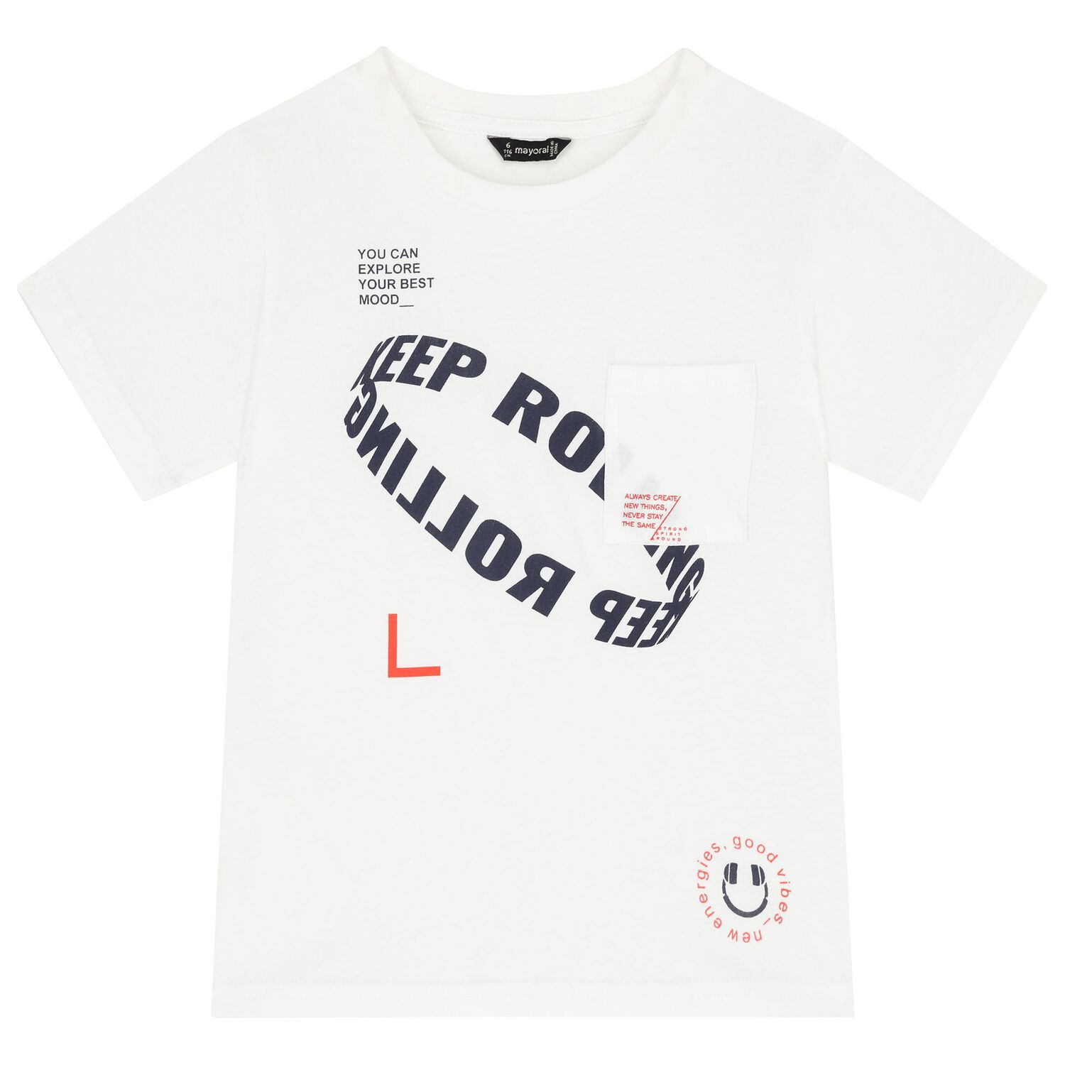 Boys White & Red Shorts Set, 4, hi-res image number null