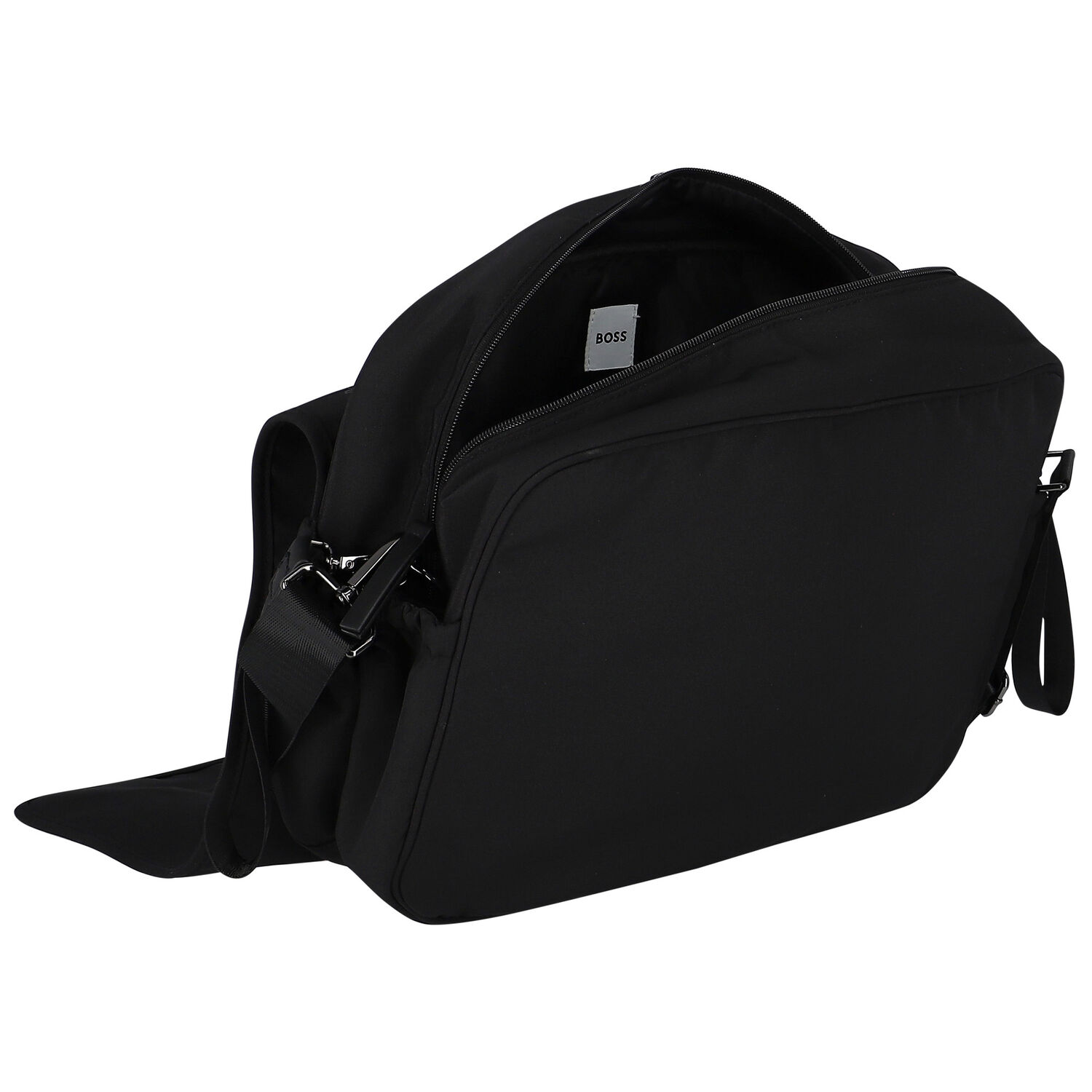 Black, White & Beige Logo Baby Changing Bag, 1, hi-res image number null