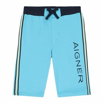 Boys Aqua Blue Jersey Shorts
