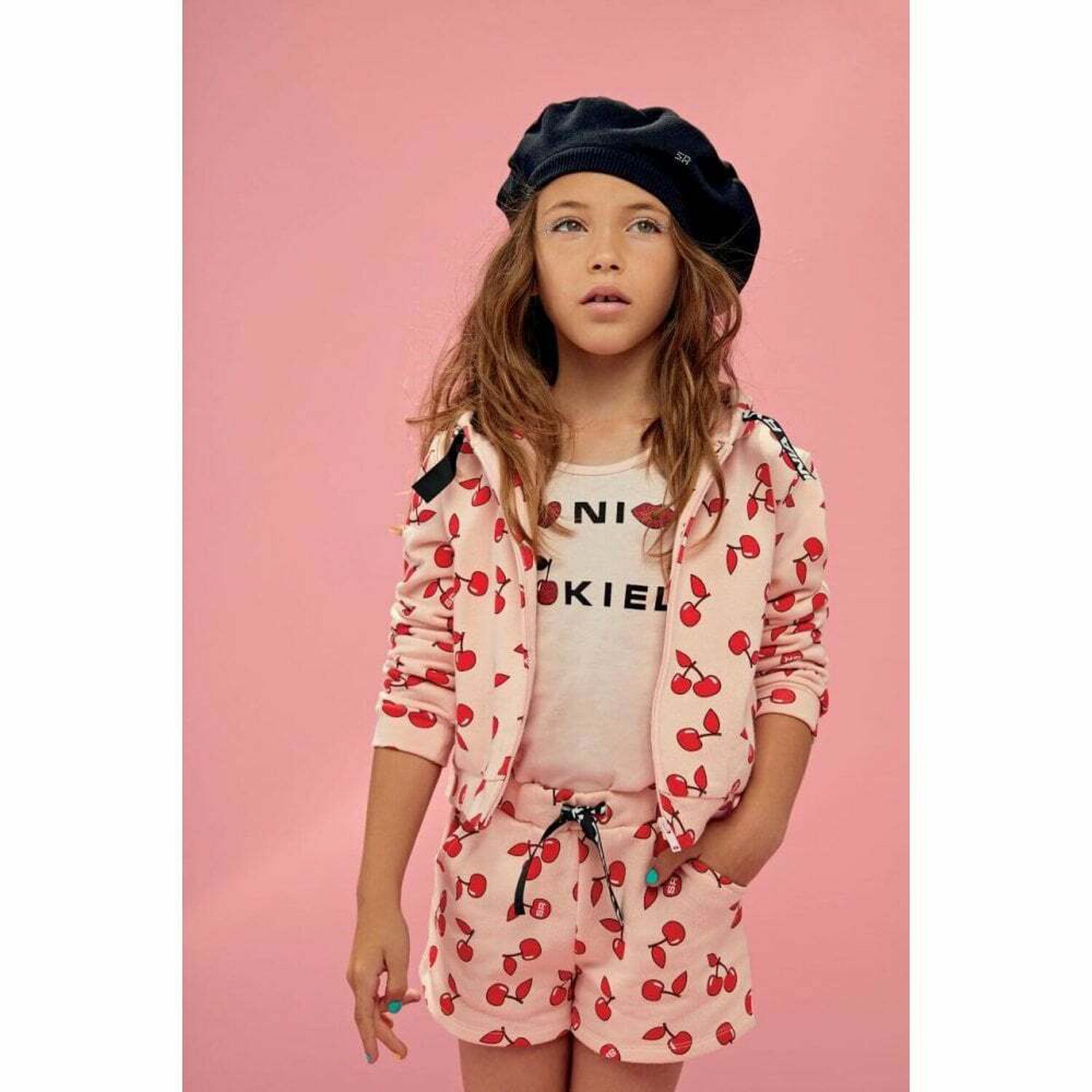 توب بالشعار باللون الوردى للبنات, 1, hi-res image number null