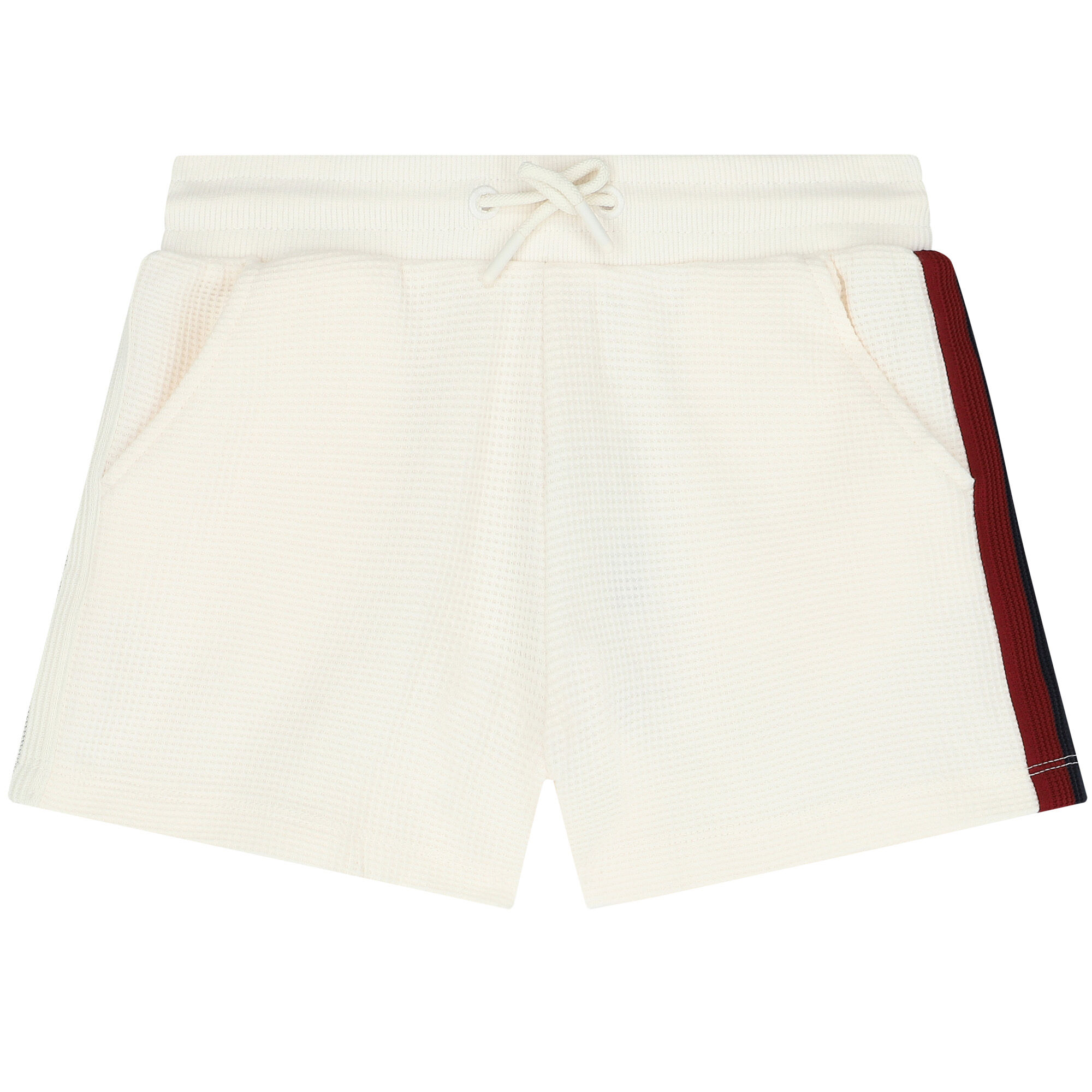 Tommy Hilfiger Girls Ivory Logo Ribbed Shorts Junior Couture