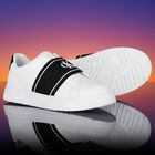 White & Black Logo Trainers, 2, hi-res