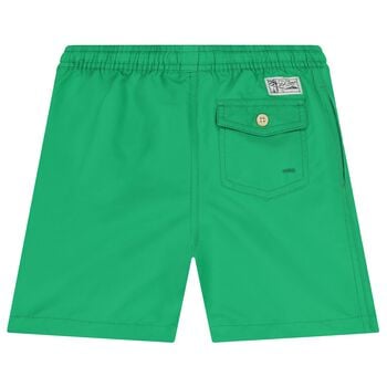 Boys Green Logo Swim Shorts