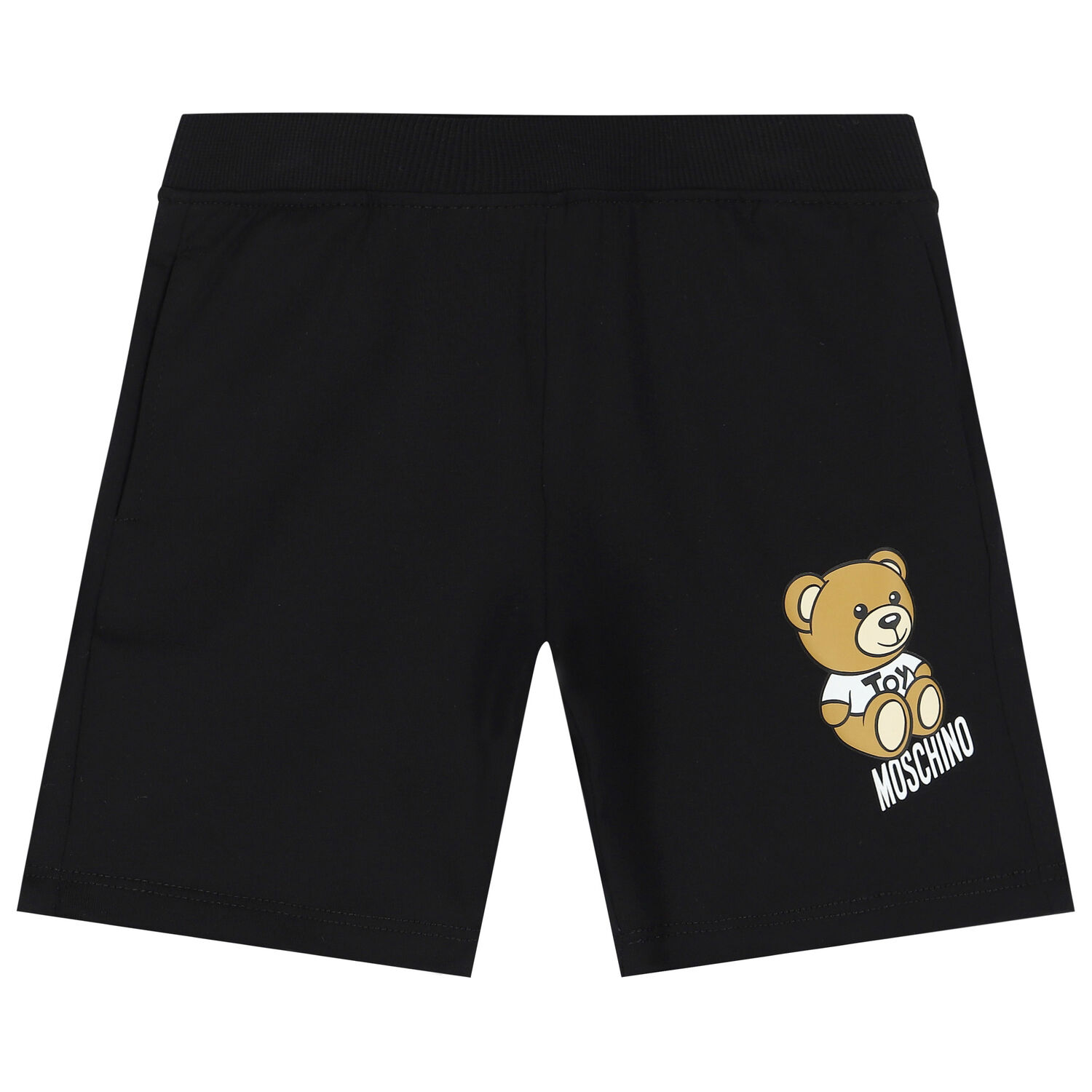 Moschino White Black Teddy Bear Logo Shorts Set Junior Couture
