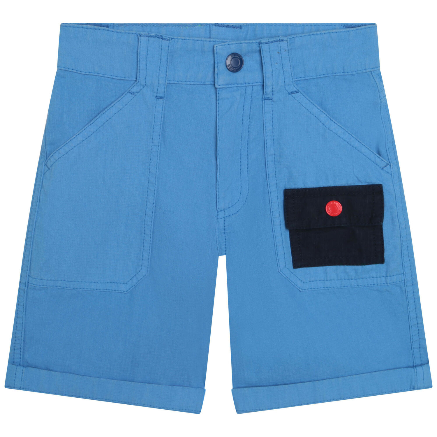 Boys Blue Cotton Bermuda Shorts, 1, hi-res image number null