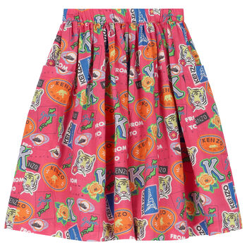 Girls Pink Logo Skirt