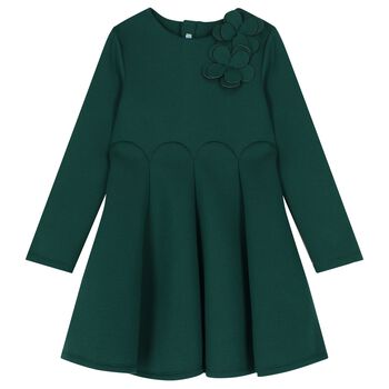 Girls Green Floral Dress