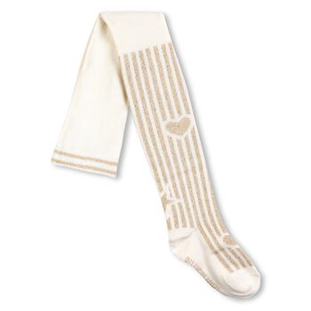 Girls Ivory & Gold Tights