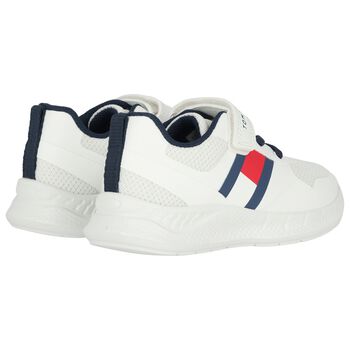 Boys White Logo Trainers