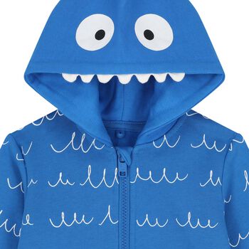 Younger Boys Blue Yeti Hooded Zip Up Top