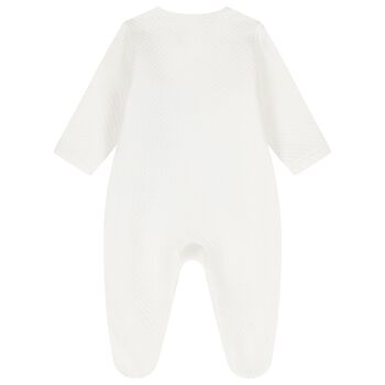 Baby Girls Ivory Teddy Bear Babygrow