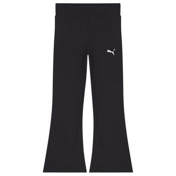 Girls Black Logo Leggings