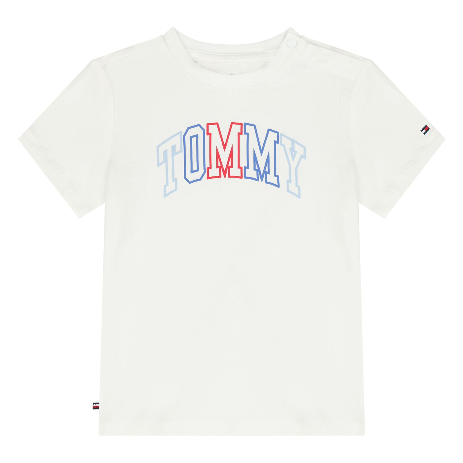 Younger Boys White Logo T-Shirt, 1, hi-res