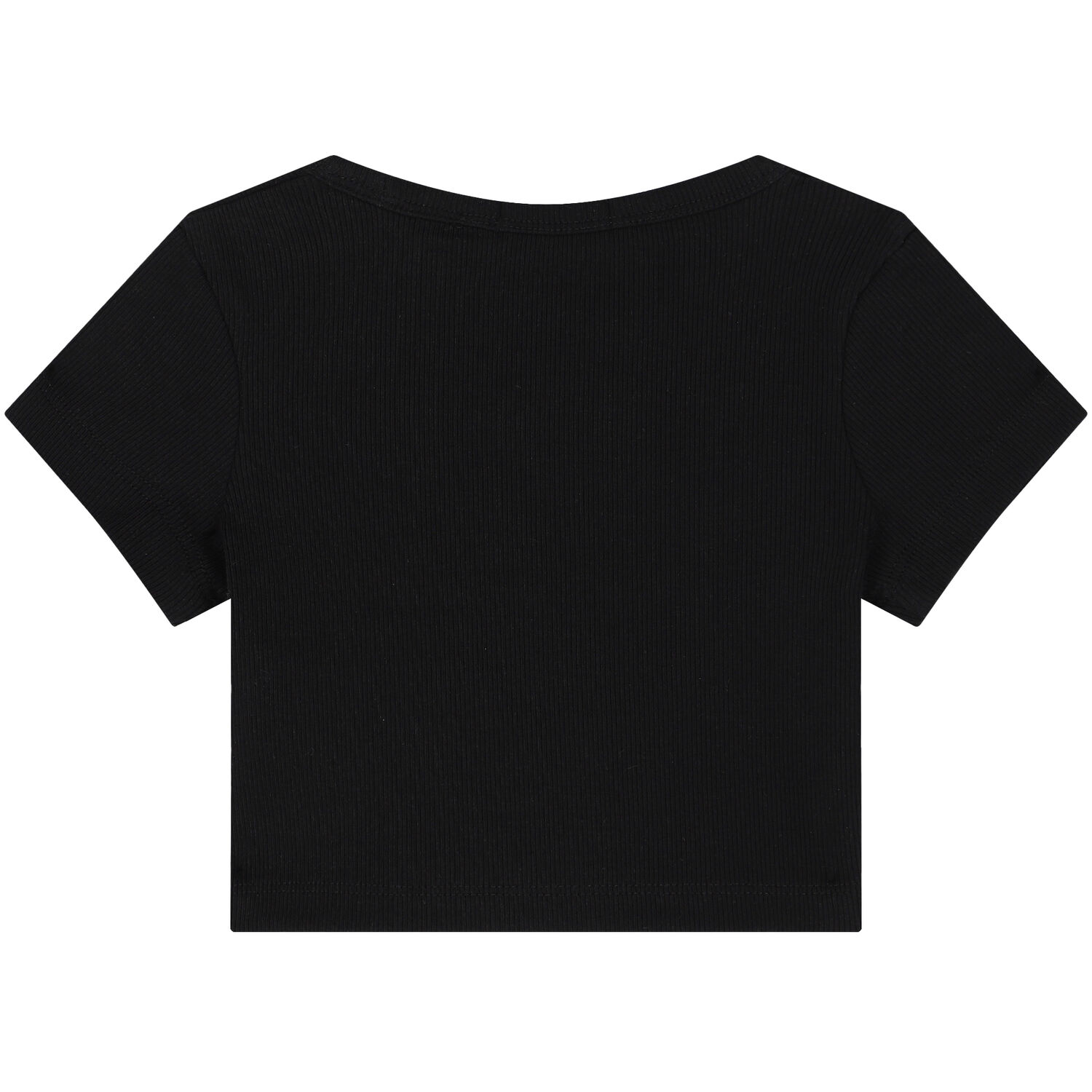 Girls Black Logo Ribbed T-Shirt, 2, hi-res image number null