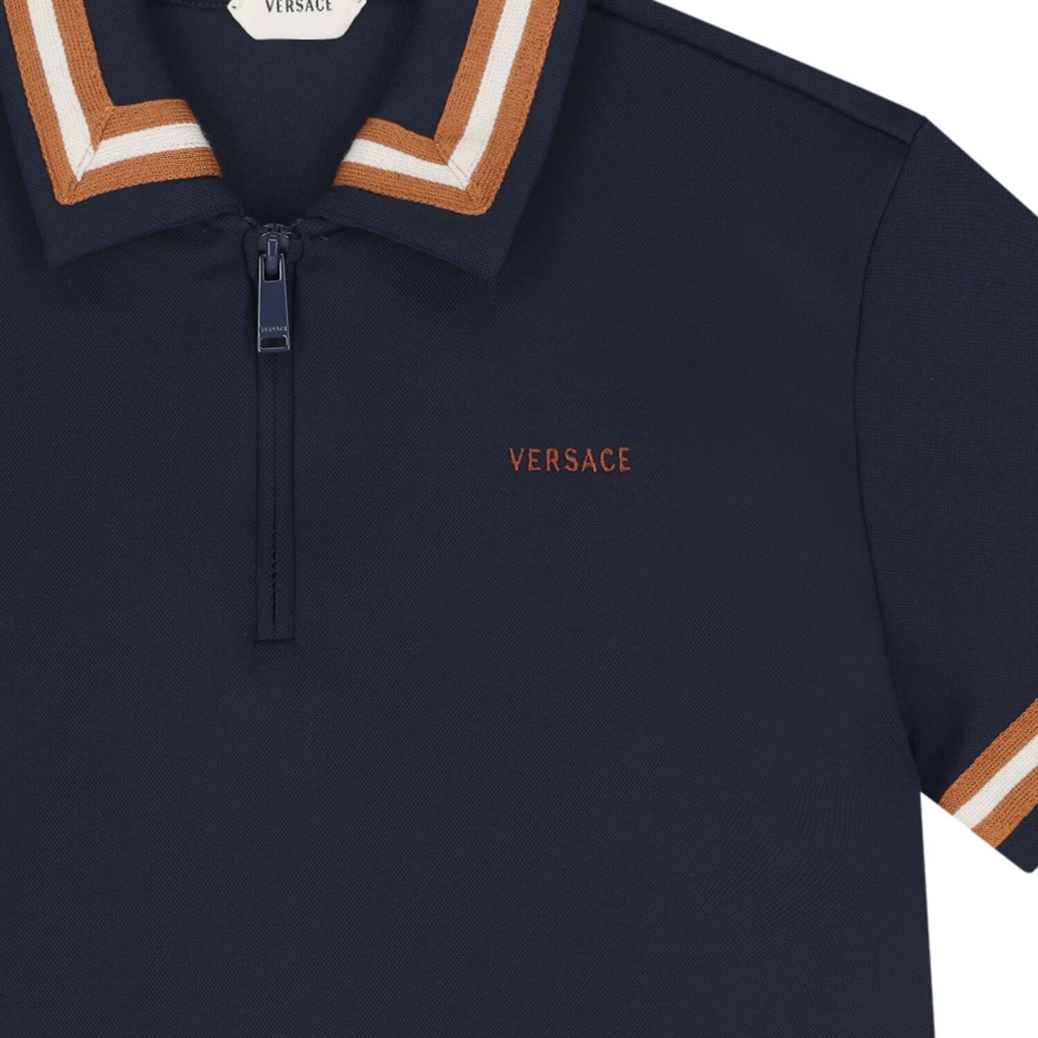 Boys Navy Blue Logo Polo Shirt, 1, hi-res