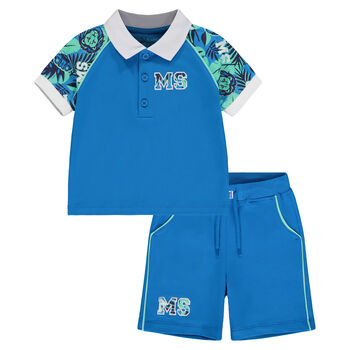 Boys Blue Polo Short Set