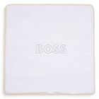 Beige & White Logo Baby Blanket, 1, hi-res