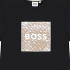 Boys Black Logo T-Shirt, 2, hi-res