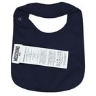 Navy Blue Teddy Bear Logo Hat & Bib Baby Gift Set, 3, hi-res