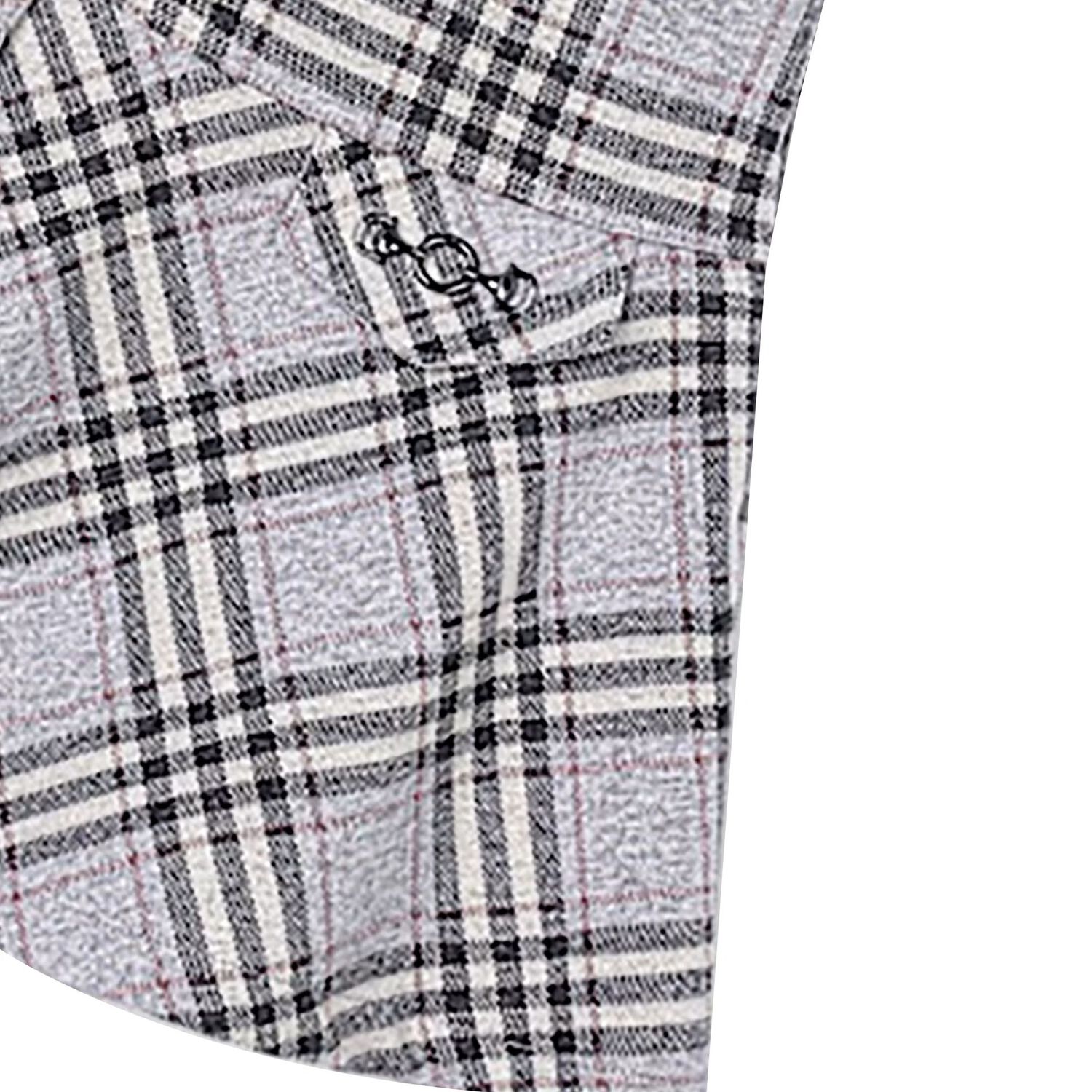 Girls Grey & Pink Check Skirt, 1, hi-res image number null