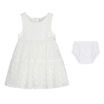 Baby Girls White Heart Dress Set
