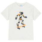 Boys White, Yellow & Beige Shorts Set, 4, hi-res