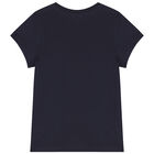 Girls Navy Blue Logo T-Shirt, 2, hi-res