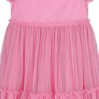 Girls Pink Ruffled Tulle Dress, 1, hi-res