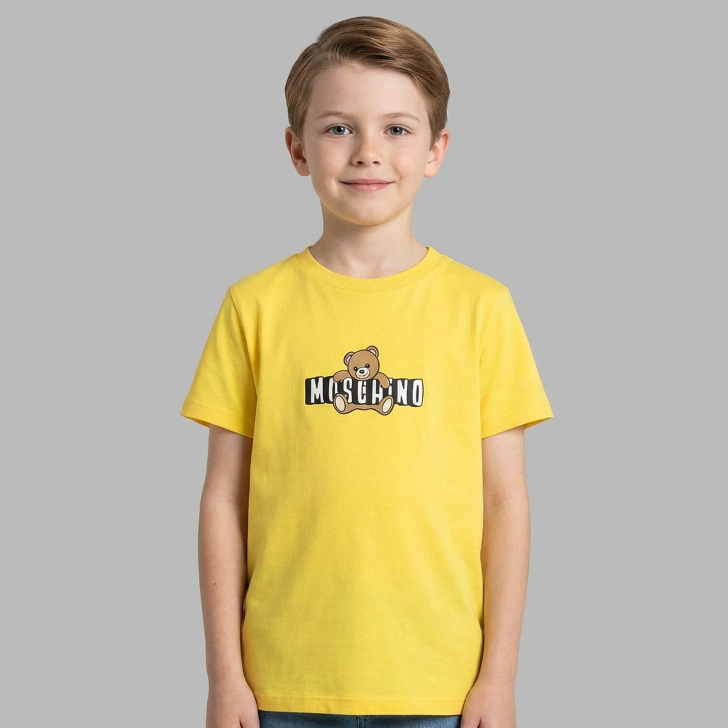 Yellow Teddy Bear Logo T-Shirt, 6, hi-res