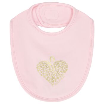 Baby Girls Pink Heart Logo Bib