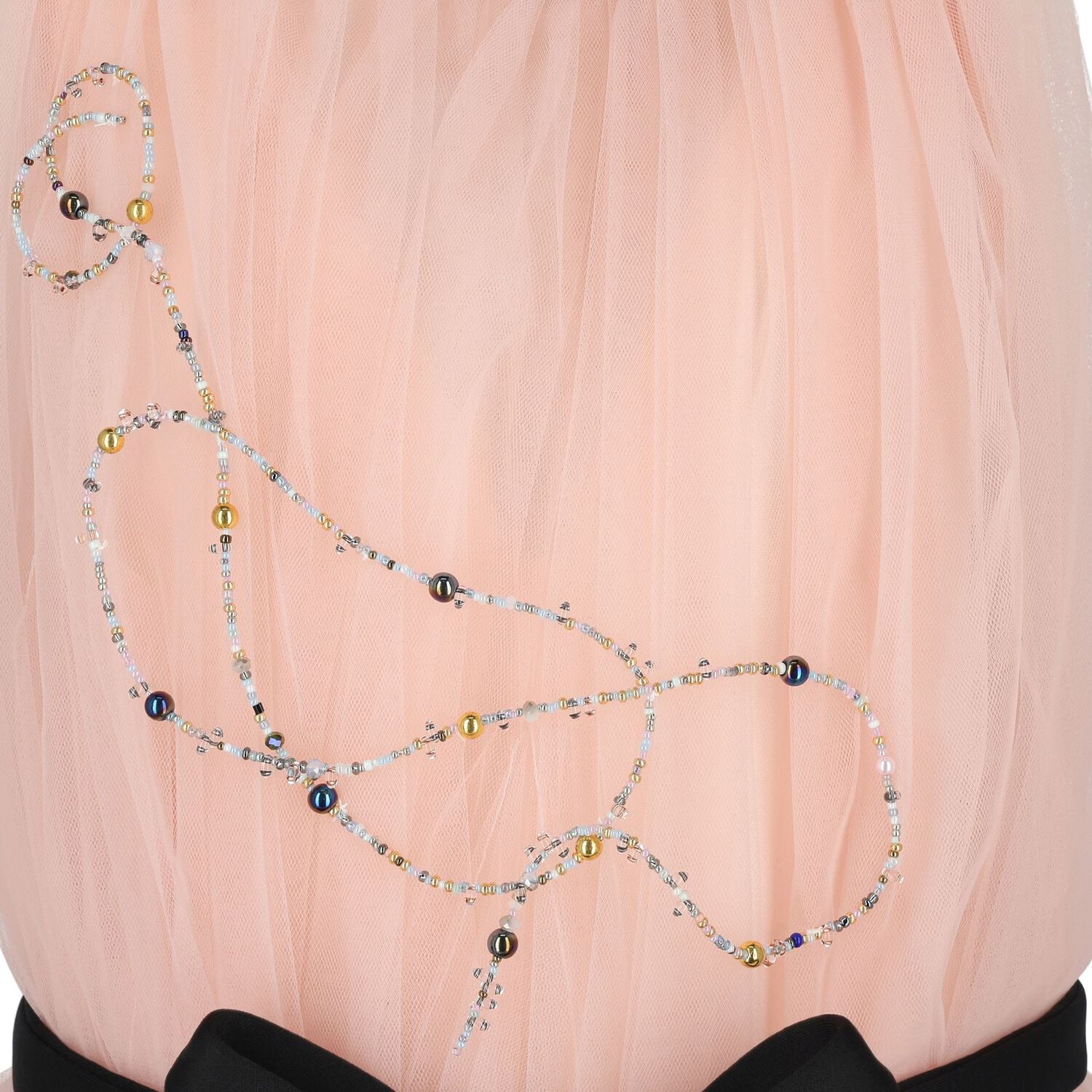 Girls Pink & Black Tulle Dress, 1, hi-res