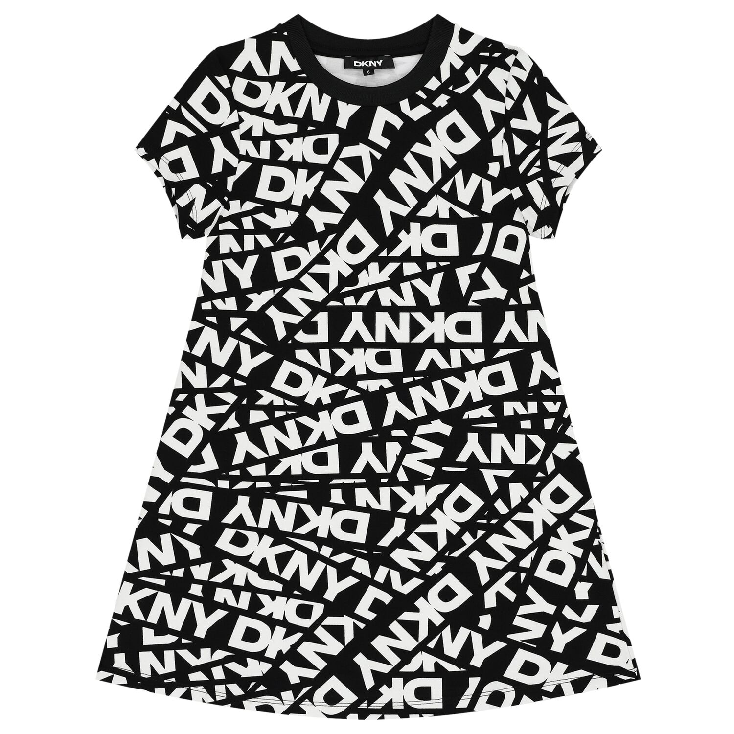 Girls Black & White Logo Dress, 1, hi-res image number null