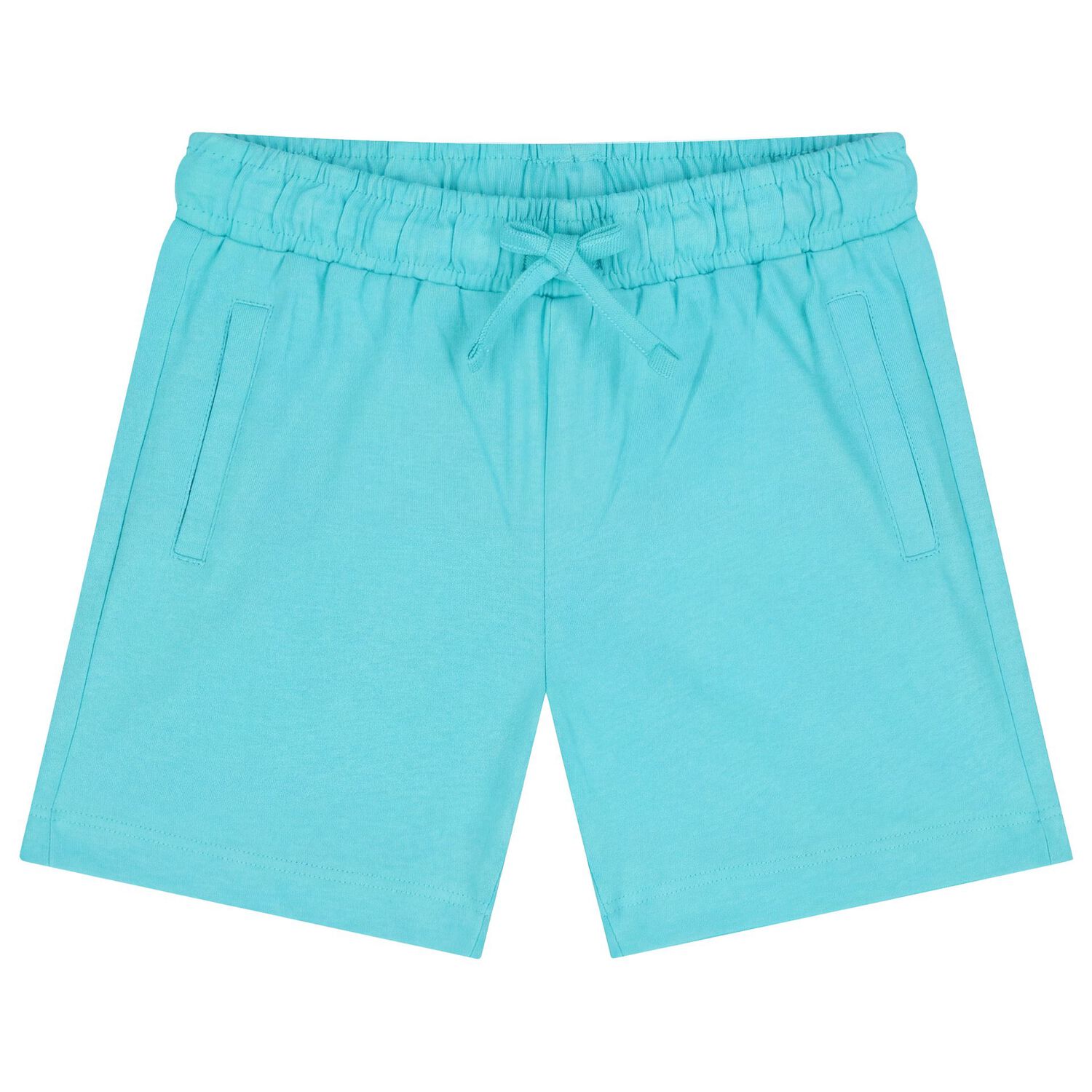 Younger Boys White & Aqua Shorts Set, 3, hi-res