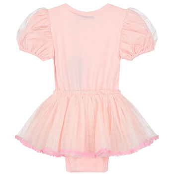 Baby Girls Pink Teddy Bear Tulle Dress