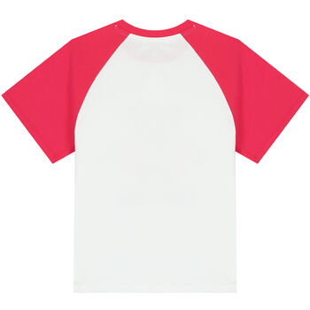 Girls White & Pink Logo T-Shirt