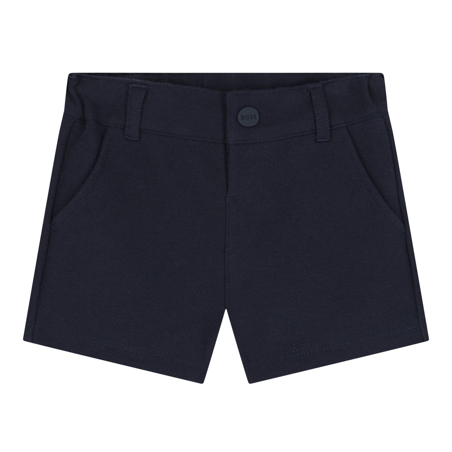 Baby Boys Blue & Navy Blue Logo Short Set, 2, hi-res