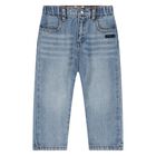 Younger Boys Blue Logo Denim Jeans, 1, hi-res